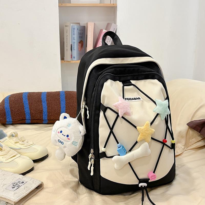

Japanese backpack college students large-capacity junior high school students travel schoolbag women ins trendy cool casual versatile backpack single bag (without pendant)