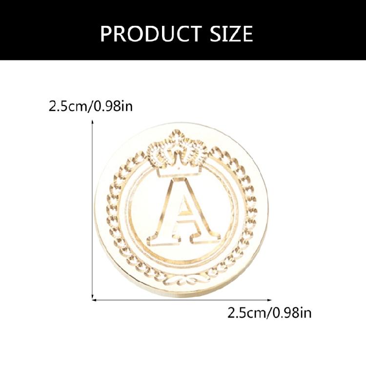 Brass Head Seal Stamp Crown Letters Sealing Wax Stamp for Letter Invitations Decoration English Letters Wax Seal Stamp
