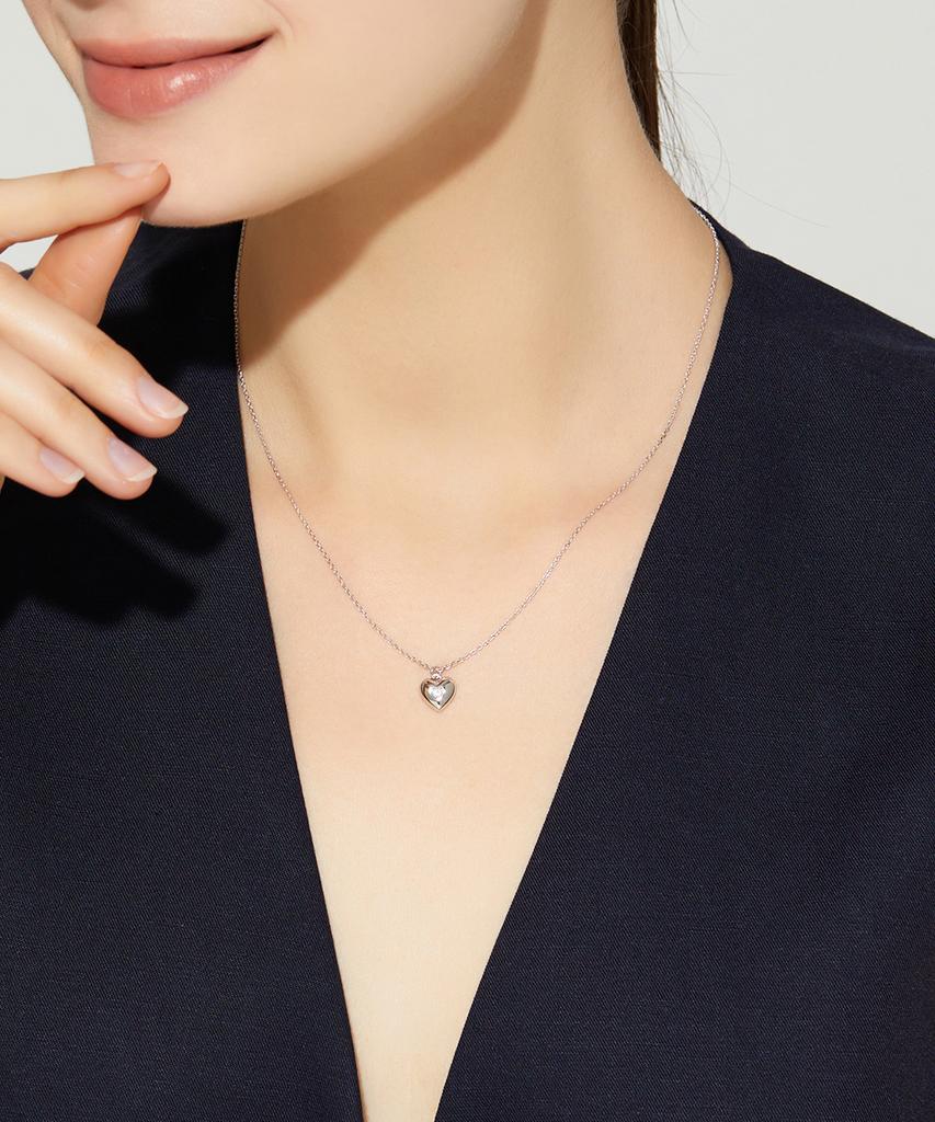 Stonehenge Silver Chubby Heart Necklace Sc24C04E