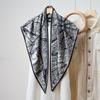Summer Atmosphere Wearing Headscarf Twill Silk Simulation Silk Cool Diagonal Scarf Cashew Print Women's Triangle Silk Scarf