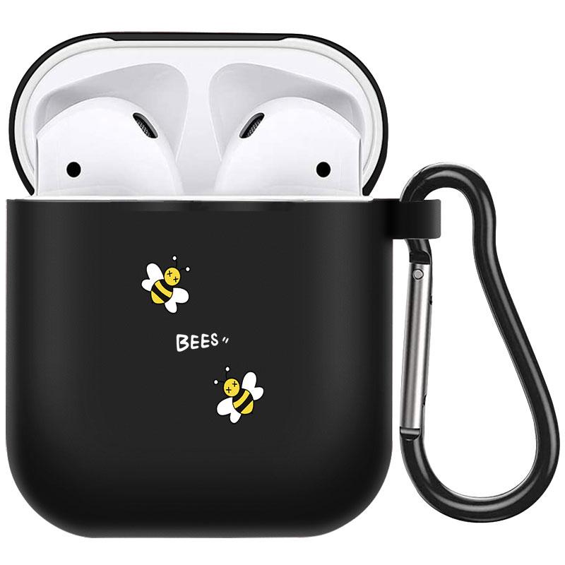 קריקטורה חמוד חיות מחמד כלב חתול בעל חיים ינשוף צמח פרחי אפל עבור אפל AirPods 2 3 כיסויי אוזניות חסינות זעזועים שחורות AirPods Pro Funds Cover