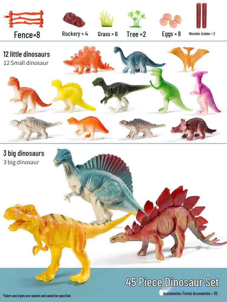 

Children s Dinosaur Toy Set: Soft Rubber Dinosaur Models & Eggs - Includes T. Rex, Triceratops, and Pterosaur for Boys & Girls