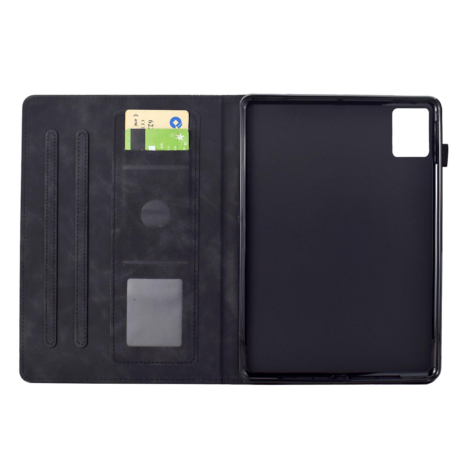 

For Lenovo Tab M11/Xiaoxin Pad 11 2024 Case Cats Imprinted PU Leather Card Slots Tablet Cover Black