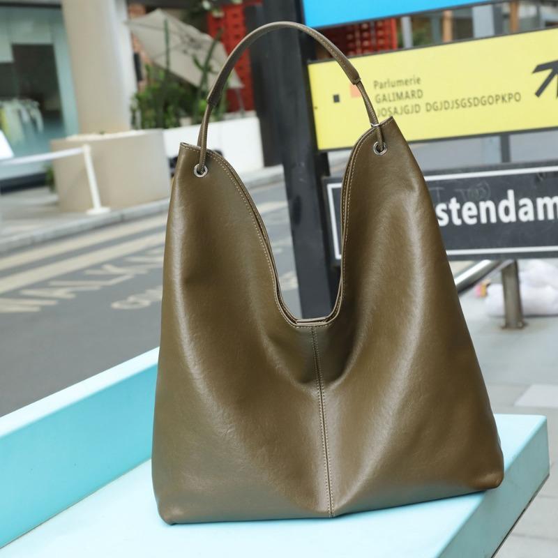 Women's Bag Tanned Cow Leather Popular Large Volume Genuine Leather Texture Tote Bag Everything Shoulder Underarm Bag