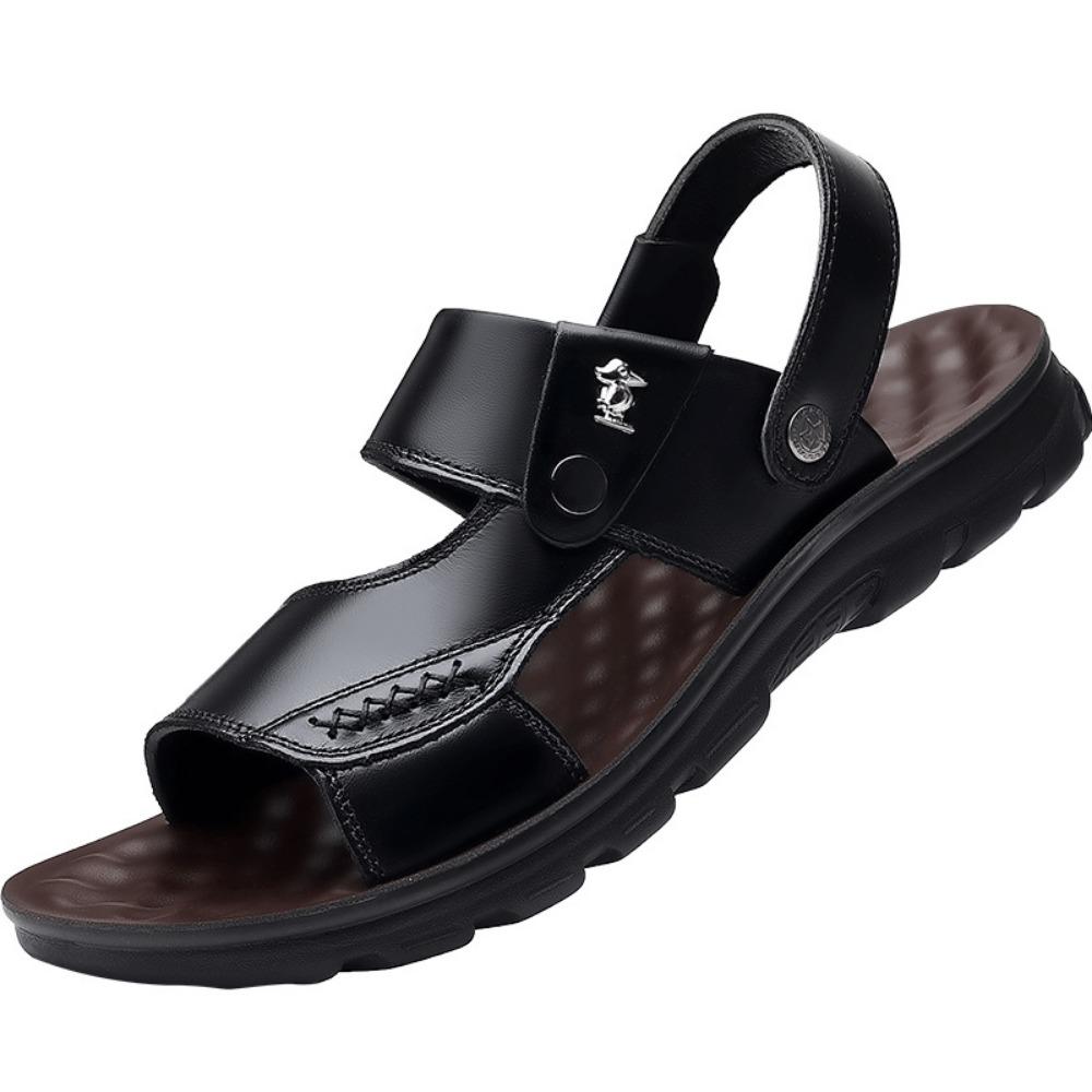 

Мужские кожаные сандалии Летние повседневные удобные шлепанцы Уличная пляжная обувь Дышащие Модные 45