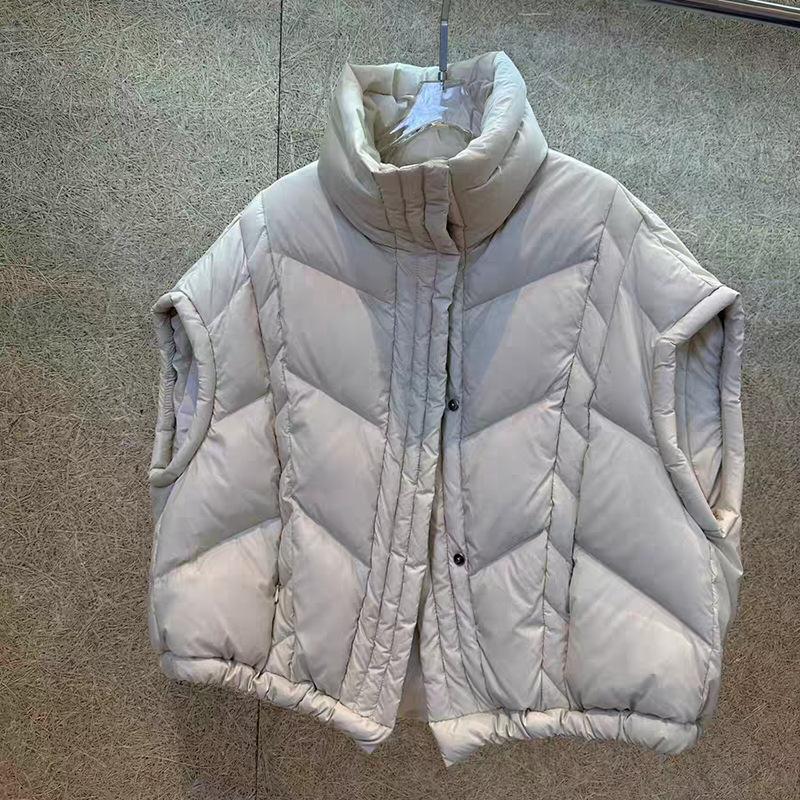 Large Version of Down Vest Women's 2025 Autumn and Winter Fashion Design Sense Quilting Line Loose Casual White Duck Down Vest Tide