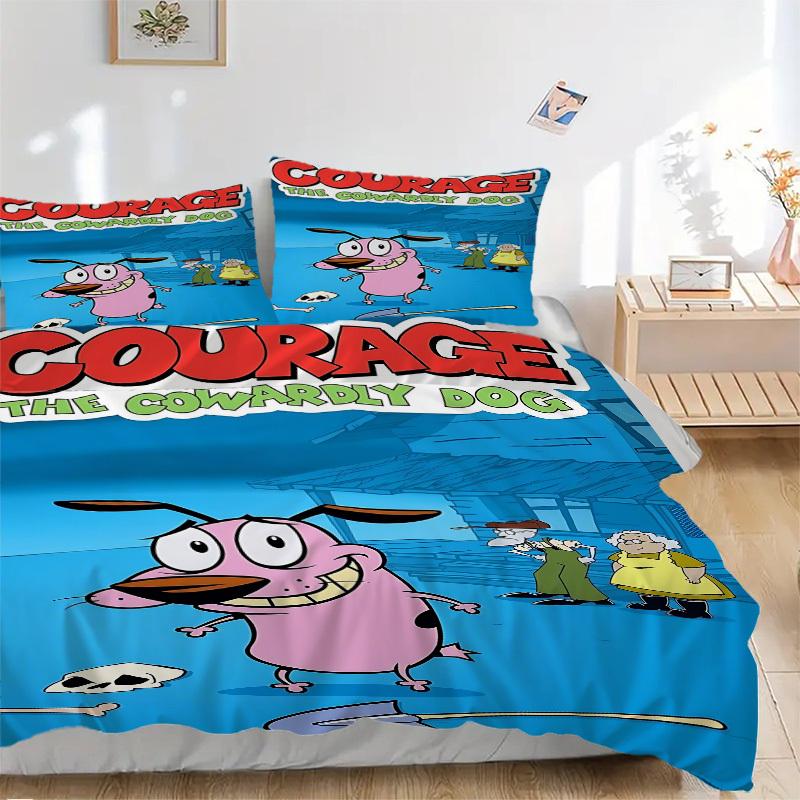 

3 шт. Комплект постельного белья «Кураж — трусливый пёс»: Идеально подойдет для спальни или гостевой комнаты.. Мягкий и удобный, без наполнителя yy251031070 135x200cm