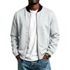 Men's Color Jacket with Zipper Front and Collar Casual Flight Jacket for Everyday Wear