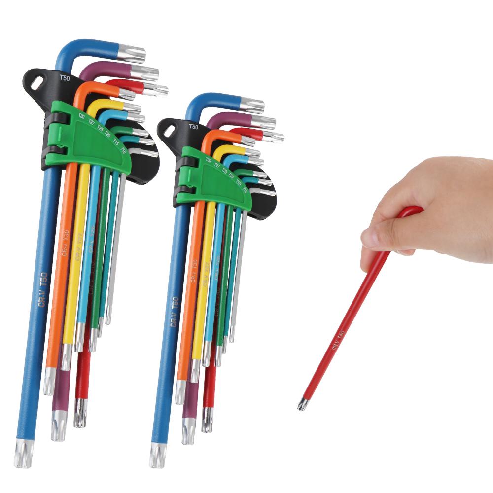 Durable Portable Hexagonal Wrench Set Tool Color Non Slip Anti Rust Inner Hexagonal Wrench Hex Wrench Screwdriver Set 9Pcs