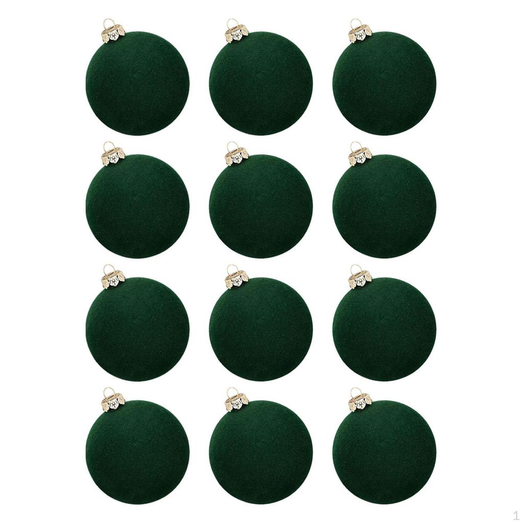 12 Pieces Velvet Christmas Ball Ornaments Tree Decor Elegant Sturdy Decorative Hanging for