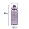 2000ml Sports Drinking Bottles with Time Marker Men Women Water Bottle with Straw Large Capacity Outdoor Cup Fitness Drinkware