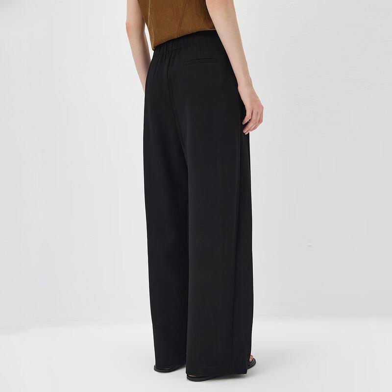 Women's Elastic Waist Straight Leg Trousers