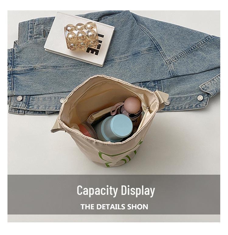 2025 Koreanischer Stil Damen Rucksack mit großer Kapazität zum Umhängen – Niedliche Kätzchen Eimer Tasche