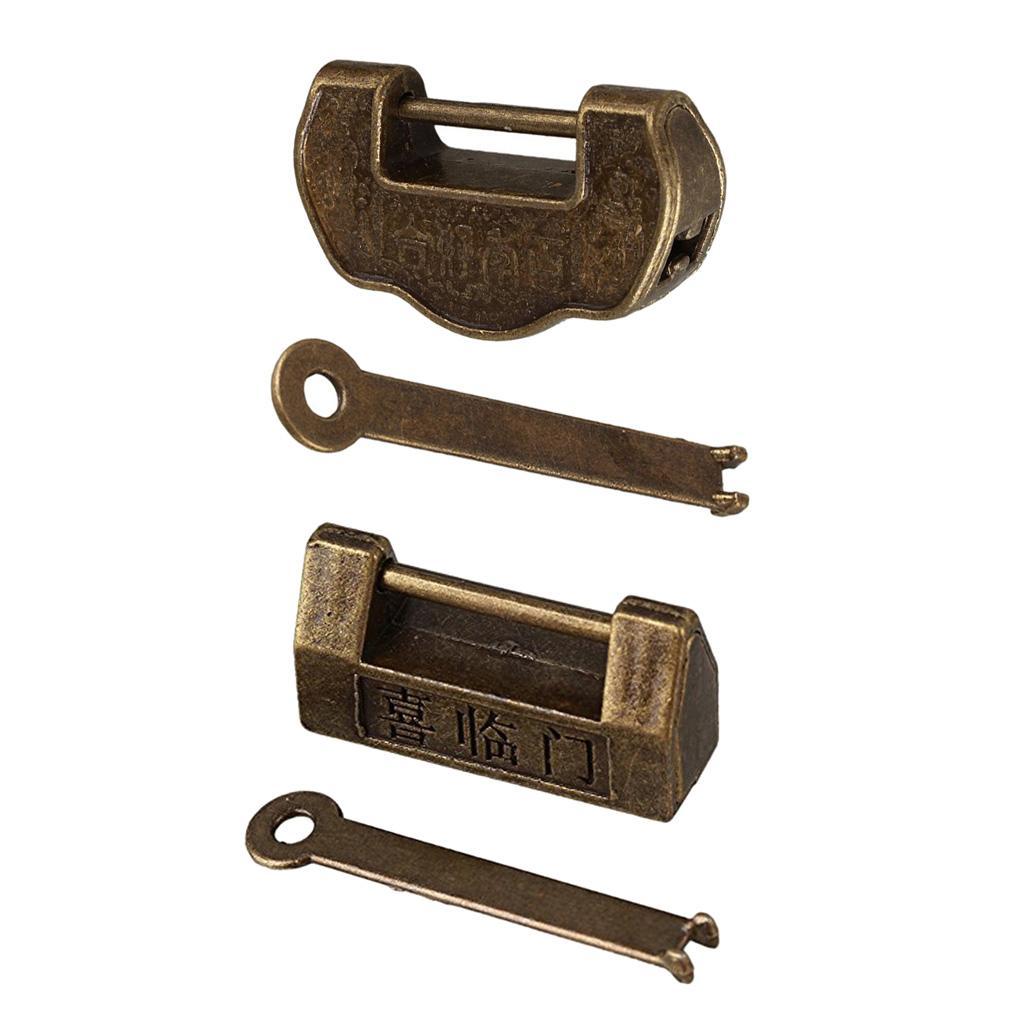 Vintage Chinese Style Carved Word Padlock Locks With Kinds