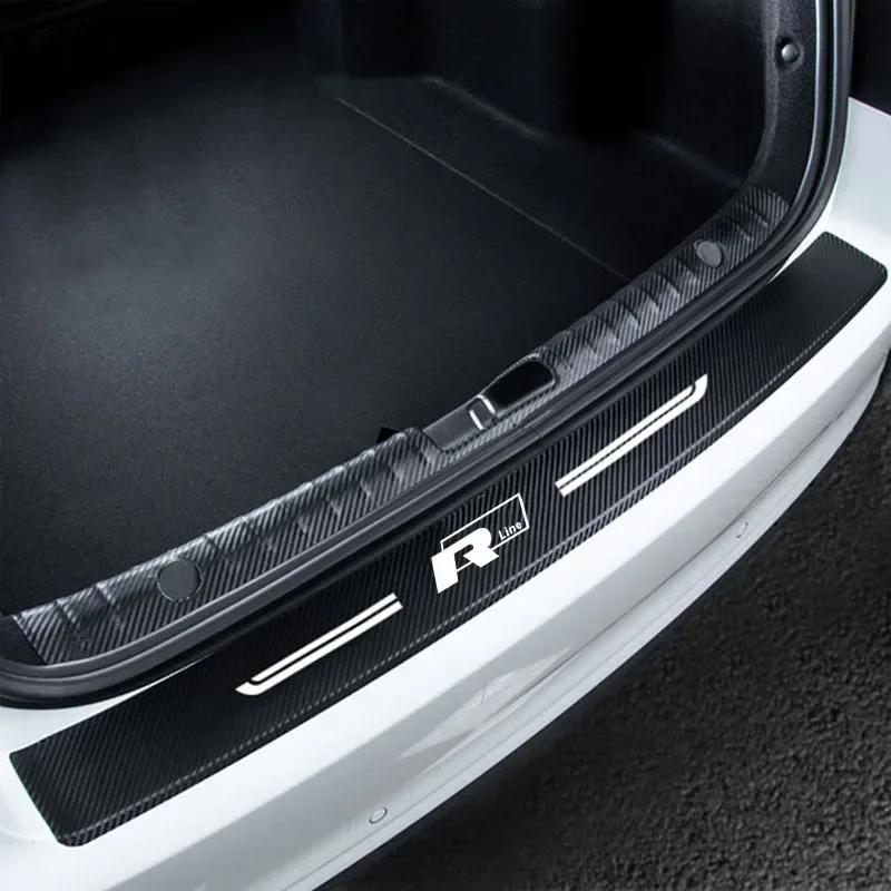 2026 Hot for Volkswagen VW Car Door Sill Sticker Carbon Fiber Protector Anti-Scratch Pad Rline R Line Badge Trunk Edge Scuff Pla
