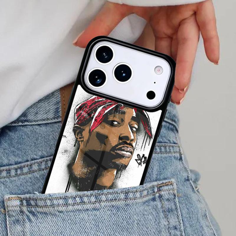 Rapper 2pac Singer Tupac Phone Case for iPhone 17ProMax 12 13 14 15 16e 17 Pro Max Plus Air Cover