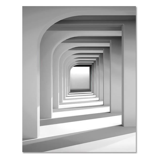 Nordic Black White Geometry Space Art Malba plakátů Tisk Abstraktní 3D obrazy na zeď do obývacího pokoje Morden Decor