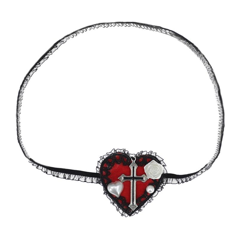 Lolit Eye Patch Gothics Eyepatch Heart Eyepatch Lolit EyeMask Cosplays Eyepatch Single Eye Mask-