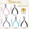 AT19-Jewelry Making Tools Kit 5 Pcs, Needle-Nose Round-Nose Diagonal-Cutting Bent-Nosed End-Cutting Jewelry Pliers Set