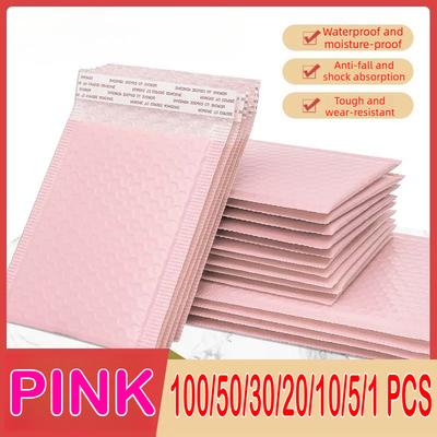 100/1 PCS Pink Poly Bubble Mailers Padded Envelopes Self Seal Padded Envelopes Gift Bags Packaging Envelope School Supplies