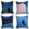 Star Heart MoonLight Cat Pillow Case Anti-dustmite Pillowcase Invisible Zipper Silky Short Plush Sofa Cushion Cover