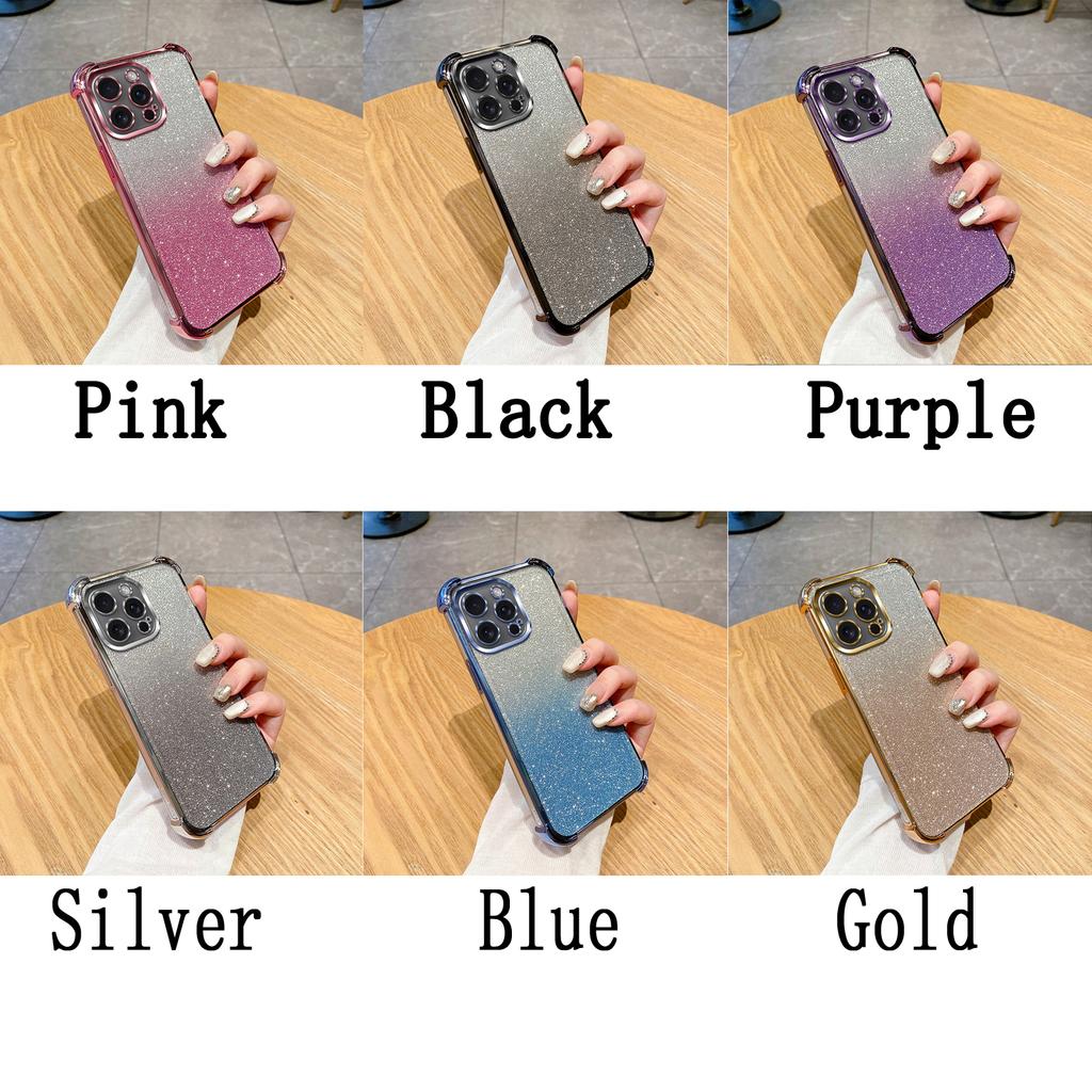 Glitter Gradient TPU Soft Case For iPhone 17 16 15 14 13 12 11 Pro Max Air 16e 17e 7 8 Plus X XS XR Sparkle Cover
