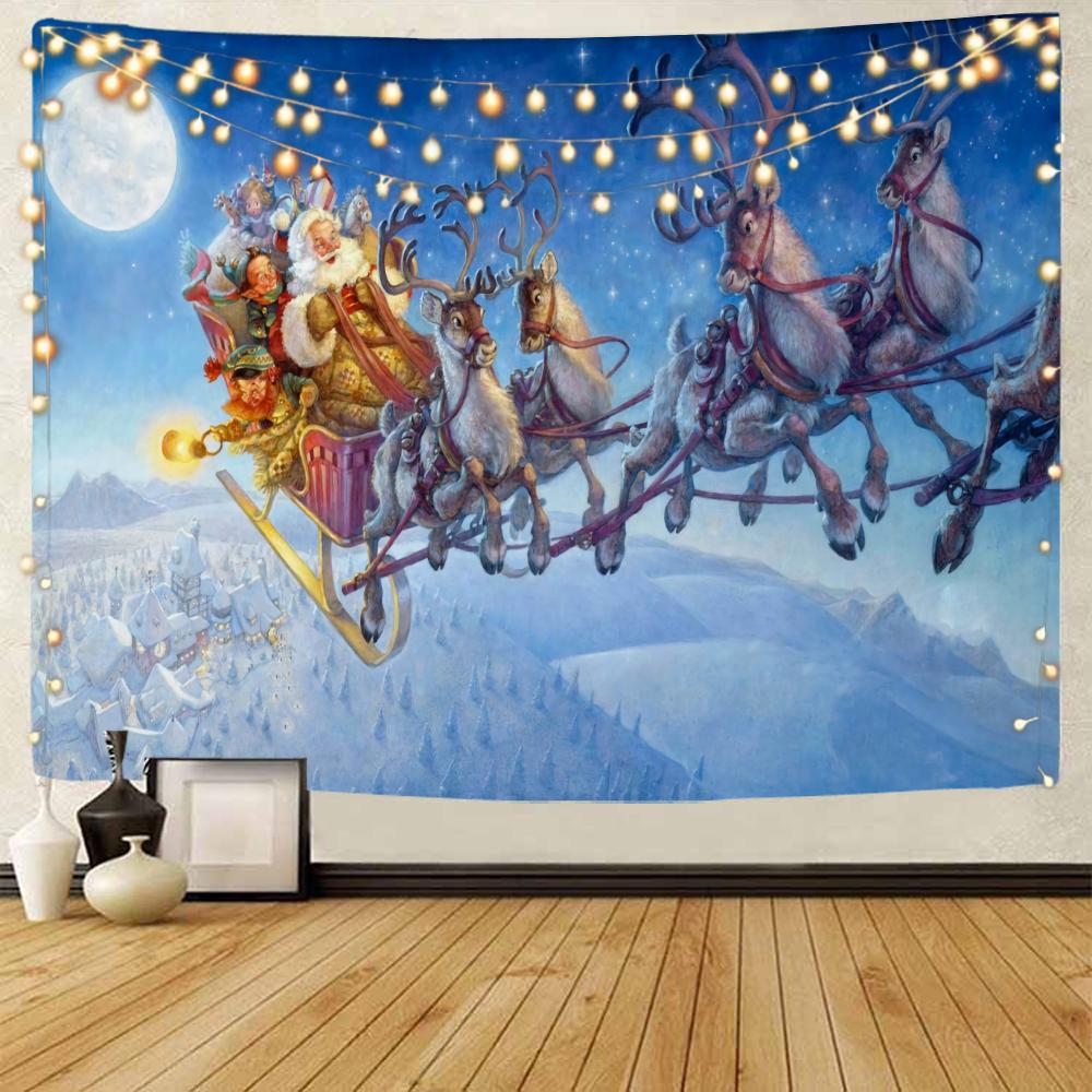 Christmas Gifts Background Decoration Tapestry Santa Claus Background Decoration Tapestry Christmas Home Decoration Tapestry