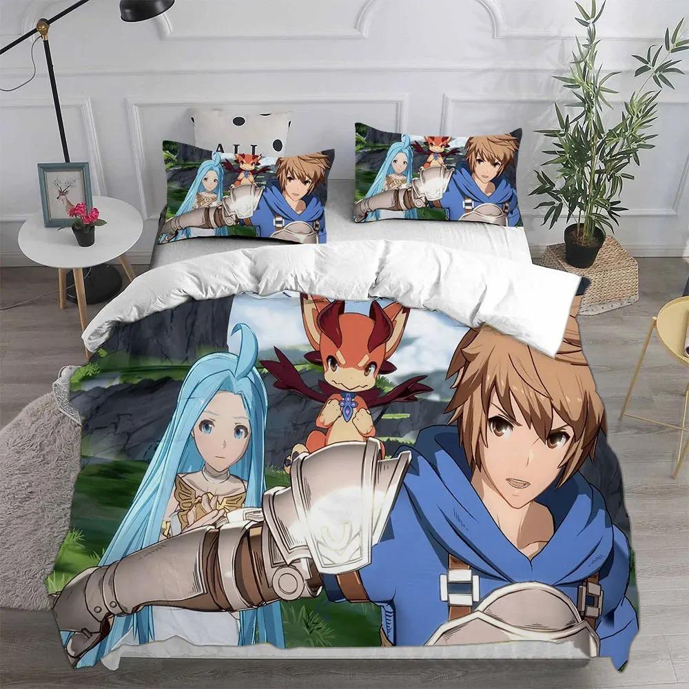 Granblue Fantasy 3D Bedding Set Comforter Duvet Cover Pillowcase Kids Adult Size Anime Game Themed