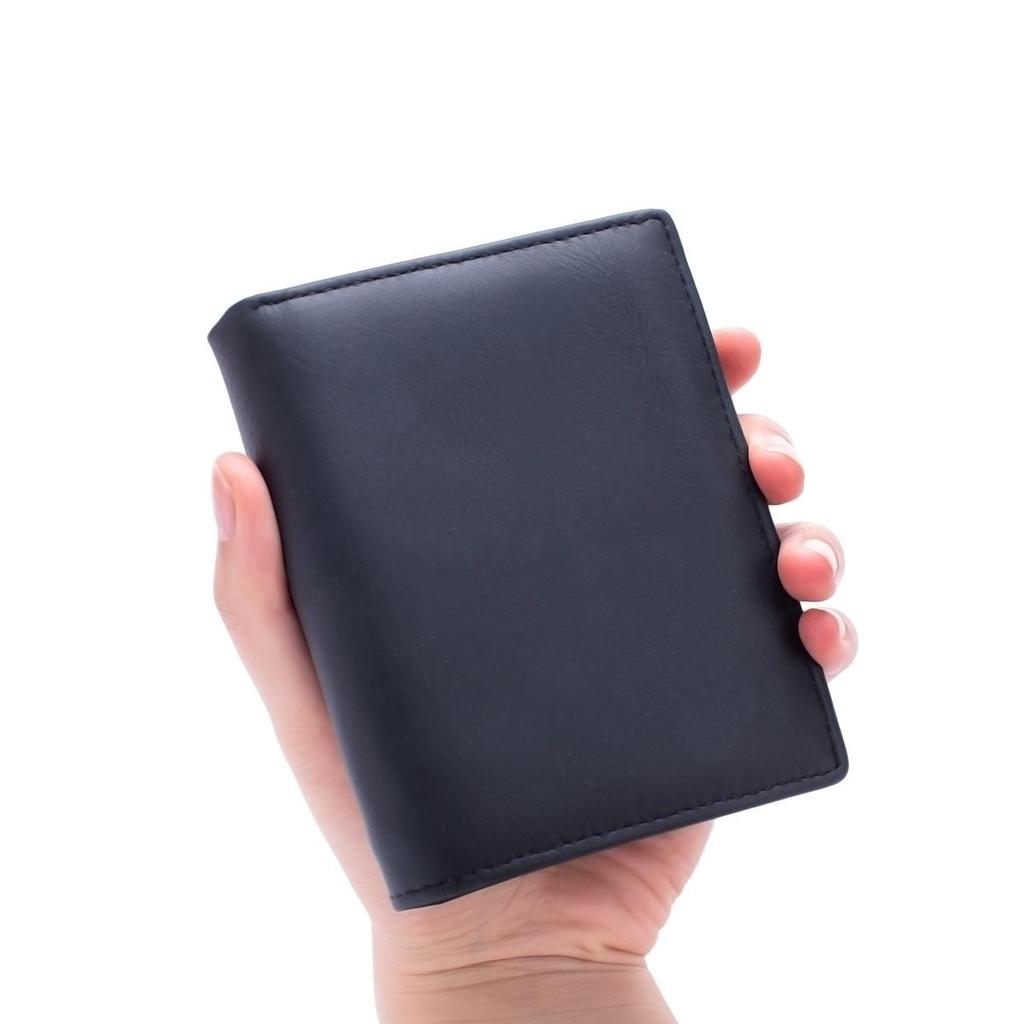 Men's RFID-Blocking Genuine Leather Trifold Wallet/Card Holder with Money Clip
