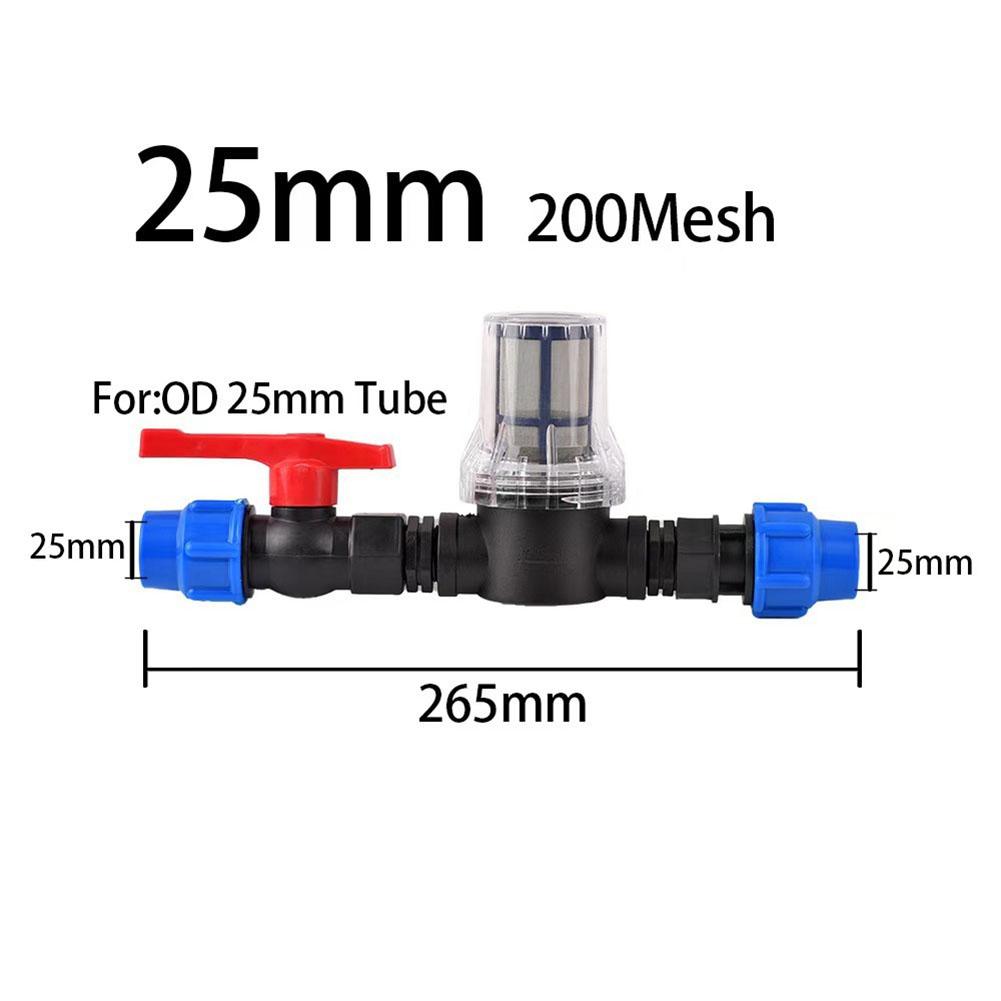 1pc 25/32mm PE Tube Quick Connector Valve Switch Fittings Tap Filter Water Valve For Outdoor Garden Farm Irrigation