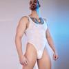 Sexy Herren Unisex Dienstmädchen Hoher Schnitt Bodysuit Streifen Vets Durchsichtig Durchsichtig Tanga Dienstmädchen Strumpfhose Elastisches Tanktop Yoga Leotard