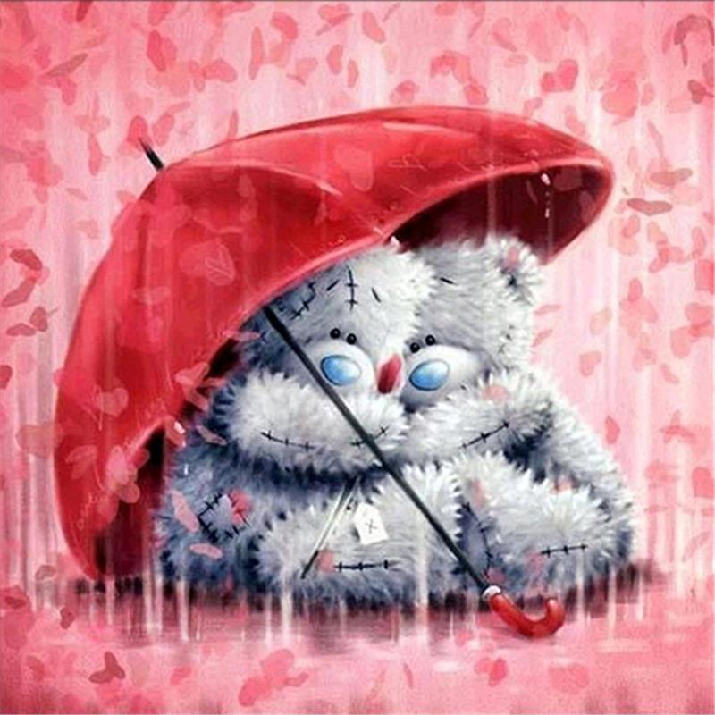 5D DIY Diamond Painting Cute Animal Teddy Bear Full Round Drill Cartoon Diamond Embroidery Mosaic Home Decoration Wall Art Gift