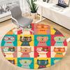 1pc Glasses Cats Office Round Area Rug,  Mat Suitable ForOffice, Under Office Chairs Bedroom Living Room Home Decor, Room Deco