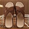 Men's non-slip beef tendon bottom linen slippers summer home indoor breathable sweat-absorbing soft bottom cool slippers thick bottom household