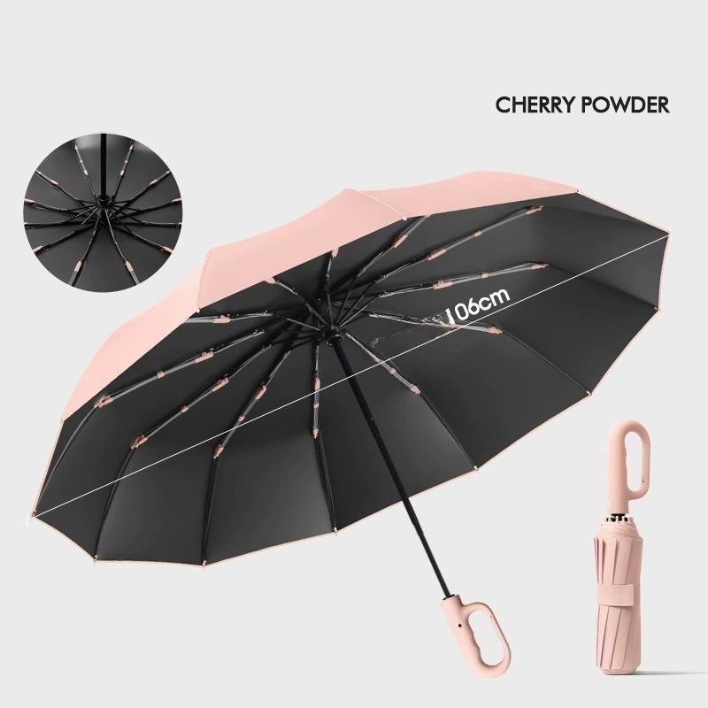 Extra Large 48 Bone Ring Buckle Umbrella Forward Fully Automatic Portable Wind-Resistant Male And Female Folding Rain Vinyl Umbr