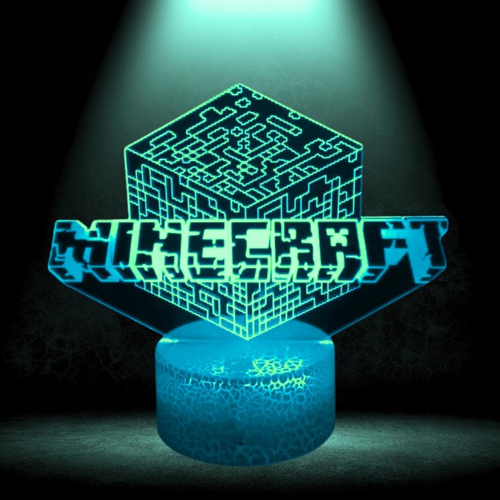Minecraft Creeper Kinder Schreibtisch Nachttischlampe Mit 16 3D LEDs + Fernbedienung