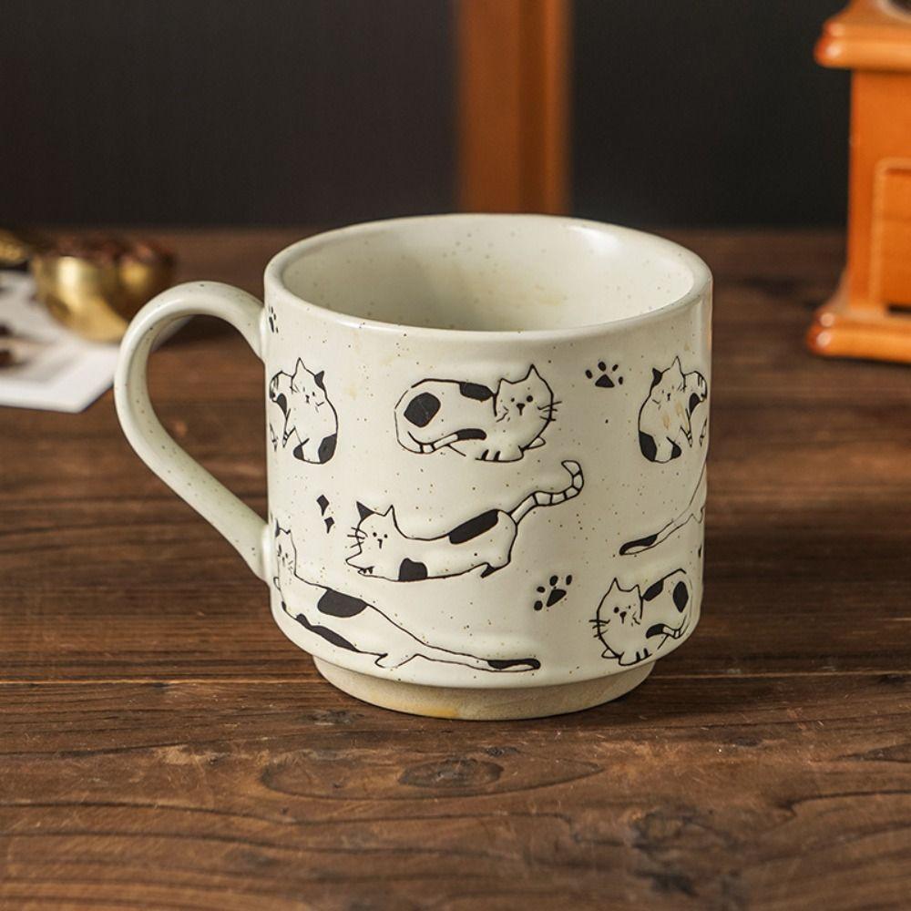 Hand-painted Ceramic Coffee Mug High Temperature Resistant Pottery Drinkware Home Use