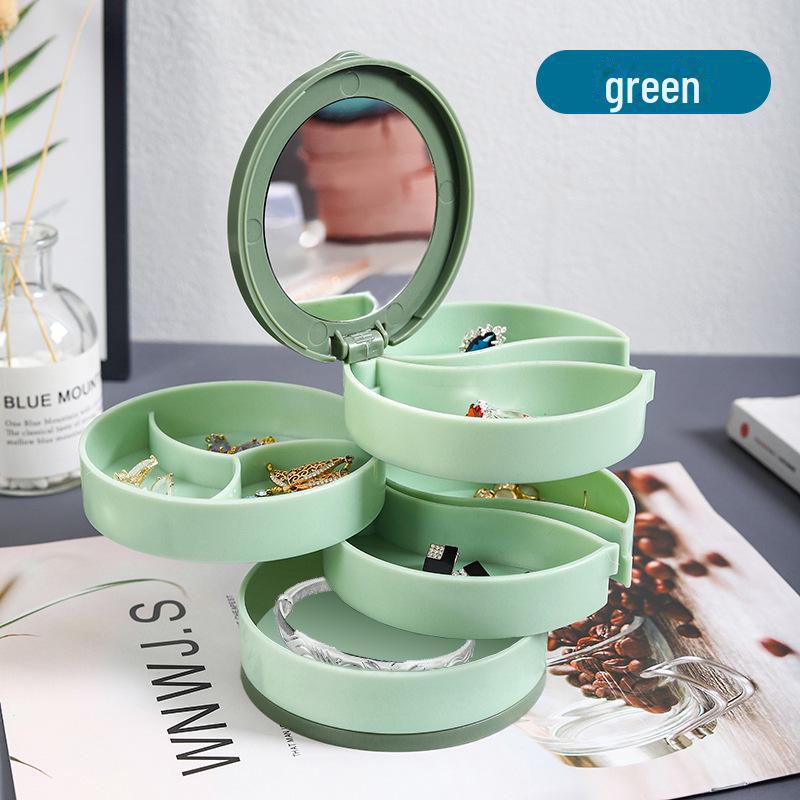 Multi-Layer Rotating Jewelry Box for Necklaces, Earrings, Rings, and Accessories