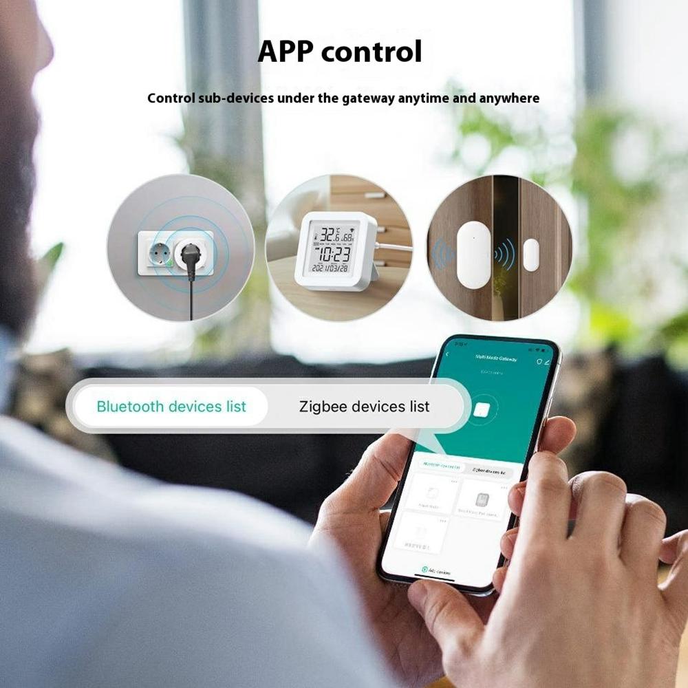 GW02 Tuya Zigbee Bluetooth-compatible Gateway Hub 2 In 1 Multi-Device Control Smart Home Remote Management