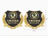 HLLQ9 2pcs 3D Metal for SKODA Car Body Window Fender Side Emblem Badge Decal Rear Tail Bumper Trunk Sticker Styling Accessories