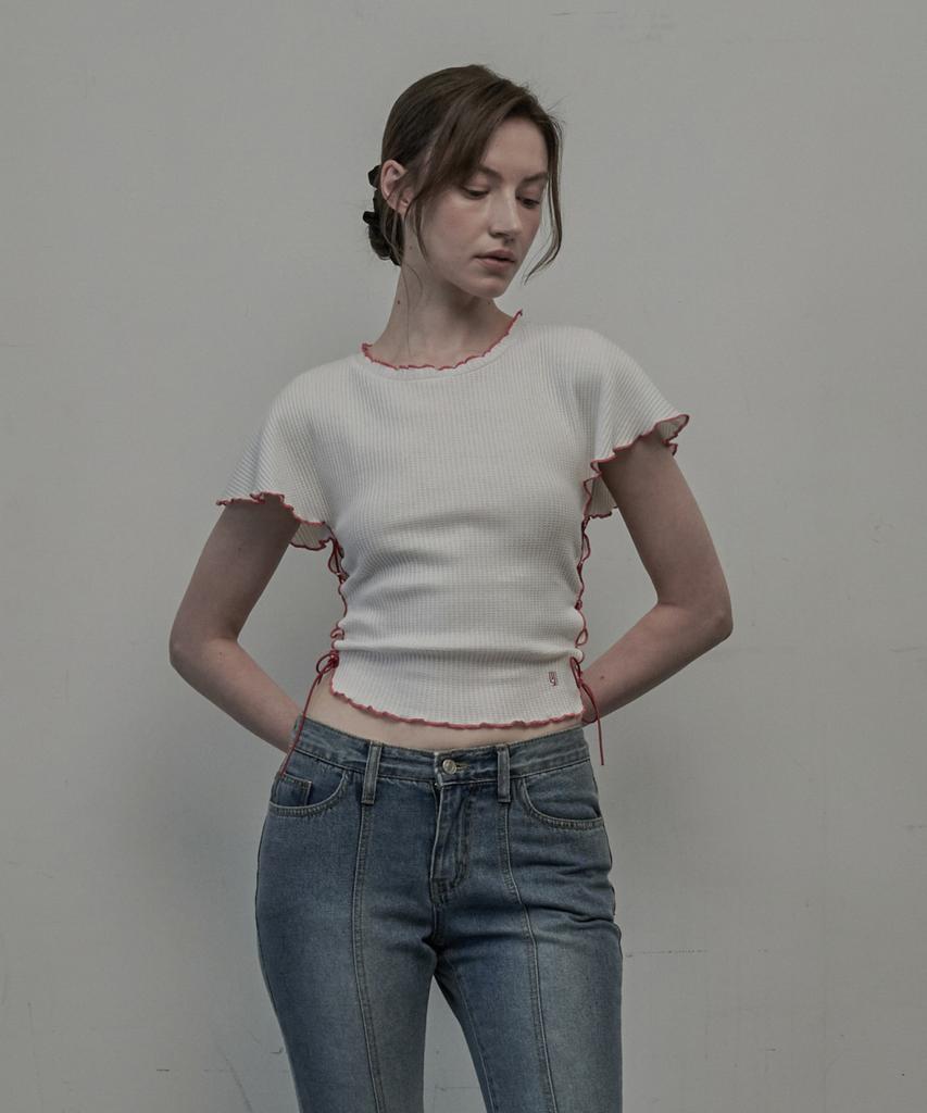 Mausolleum Faye Waffle T-Shirt - White