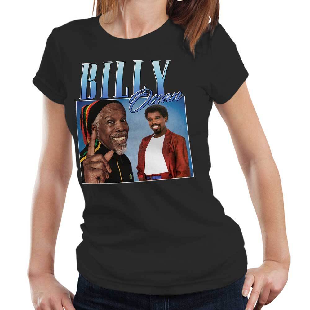 Billy Ocean Tshirt Appreciation Semi Fitted Ladies Homage Throwback Stag Hen