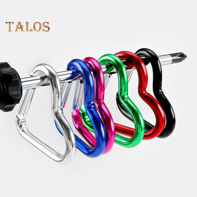 20Pcs Heart Shaped Carabiner Heavy Duty Aluminum Keychain Clip Spring Hook Backpack Water Bottle Hanging Buckle Outdoor Camping Accessories