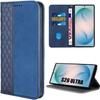 Case for Samsung Galaxy S26 Ultra, Synthetic Leather Protection Blue Navy Mosaic Relief
