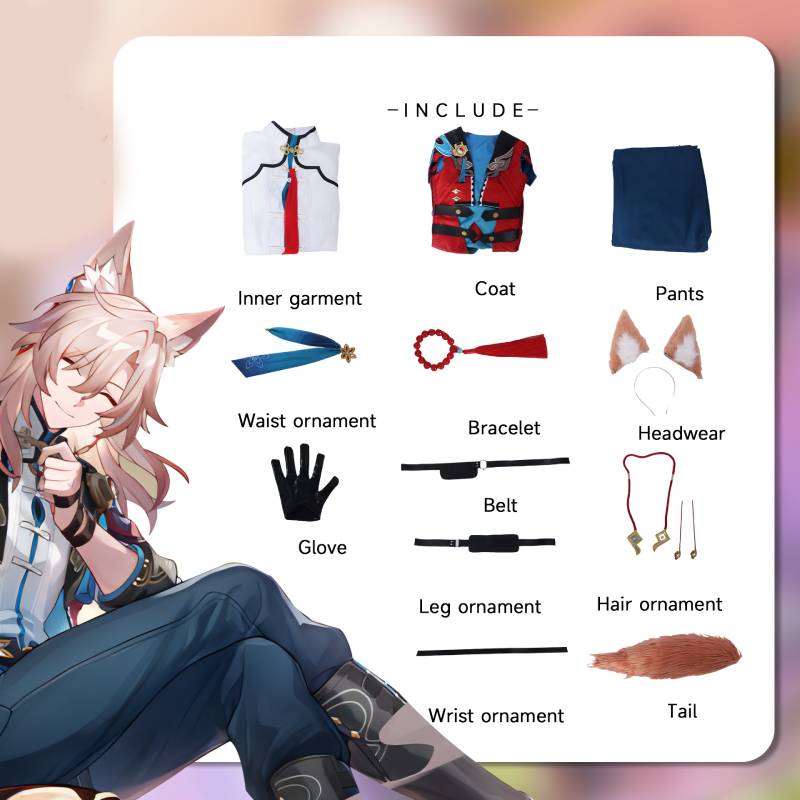 

Star Rail Honkai Цзяо Цю Костюм для косплея Игровой персонаж Хэллоуин Модная вечеринка XXXL