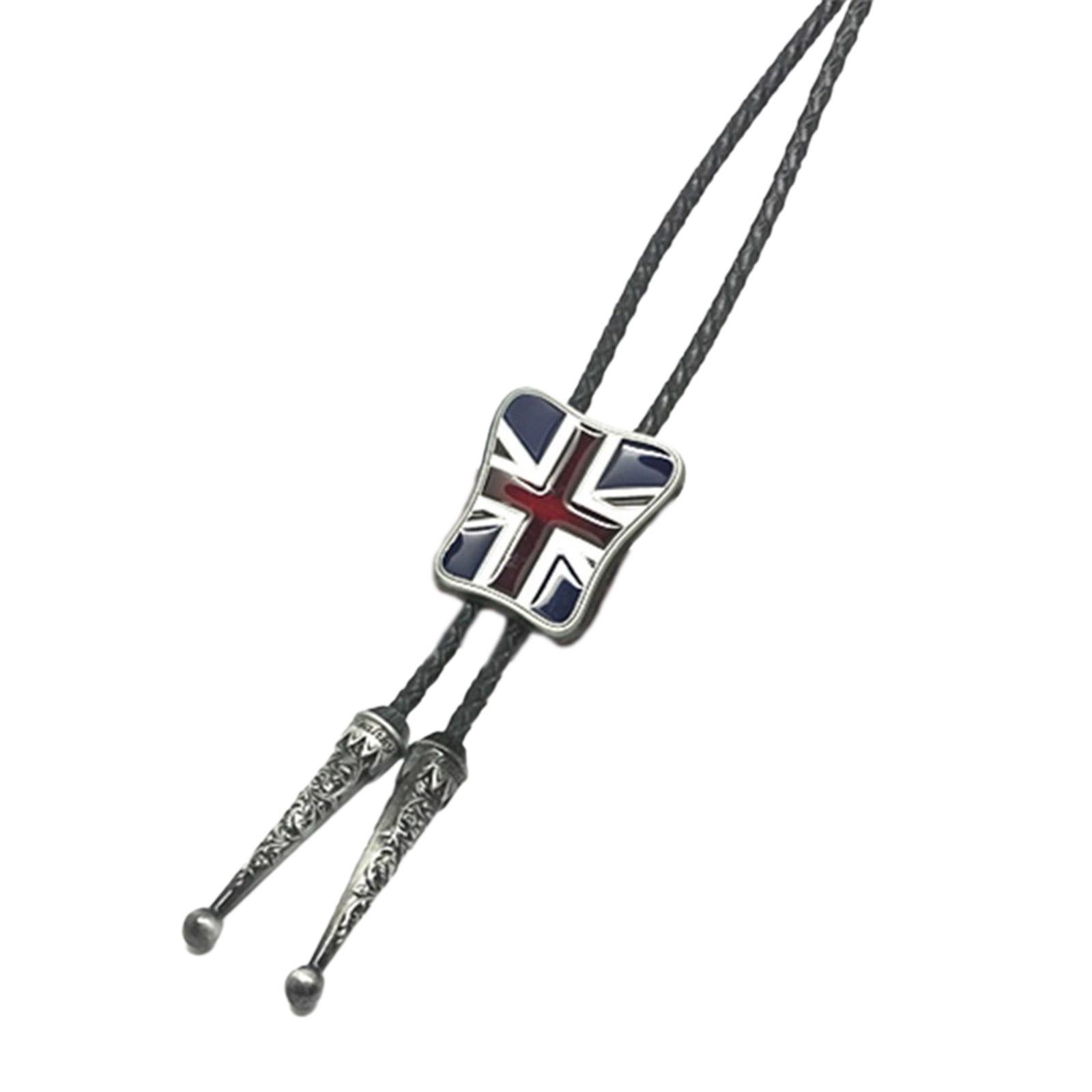 

Винтажный западный ковбойский галстук-боло с подвеской в виде флага, галстук, панк-ожерелье, аксессуар для костюма, американский галстук-боло, западный B