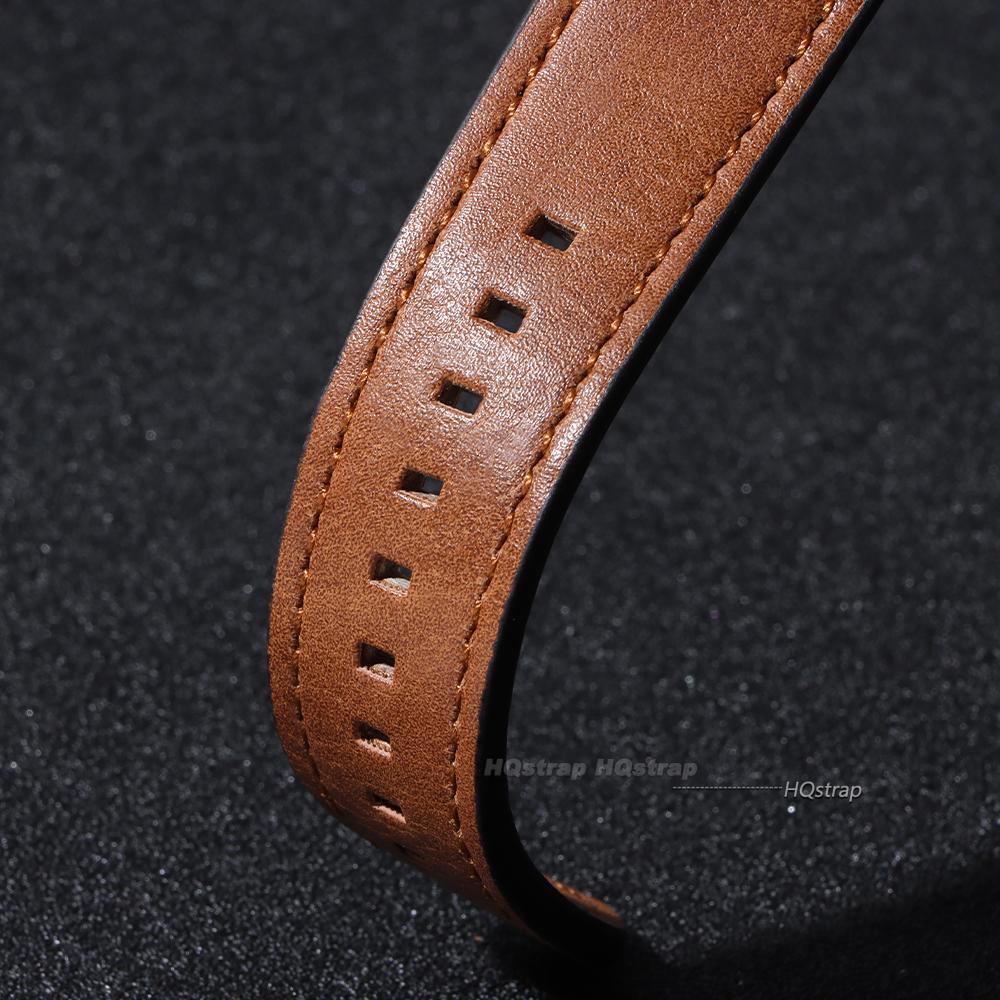 Calfskin Leather Watchband Soft Material Watch Band for Huawei Wrist Strap 18mm 20mm 22mm with Silver Stainless Steel Buckle