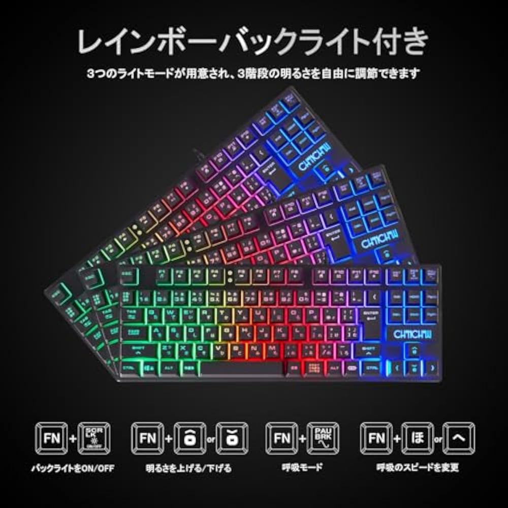 Conjunto de Teclado e Mouse Gamer CHONCHOW Layout Japonês Compatível com PS5 PS4 Switch com “Sem Conversão”...