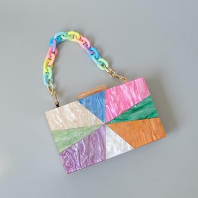 New Trendy Bags Fashion Women Handbags Candy Patchwork Acrylic Luxury Party Evening Bag Woman Casual Wedding Box Clutch Purse