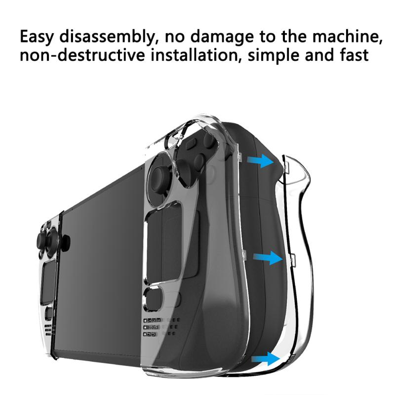Split Crystal Protective Case Transparent Gamepad Cover Console Hard Shell Compatible For Steam Deck